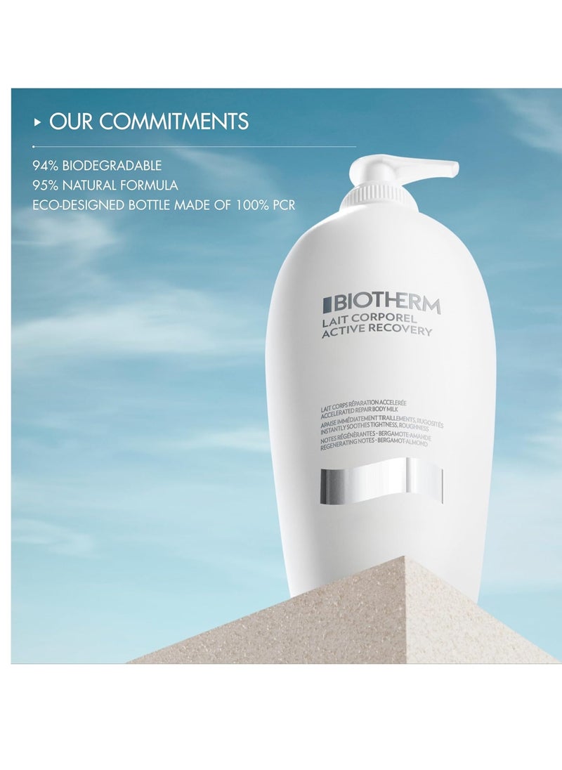 Biotherm Lait Corporel Active Recovery Body Milk, Enriched With Skin Nutrients for Damaged, Tight, Irritated, Itchy Skin; with Regenerating Notes Of Almond Iconic Citrus, 13.5 Fl.Oz.