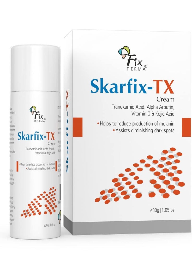 Tranexamic Acid + 2% Kojic Acid + 1% Arbutin SKARFIX -TX Face Cream | Pigmentation Removal Cream | Kojic Acid Cream | Uneven Skin Tone - 30 gm