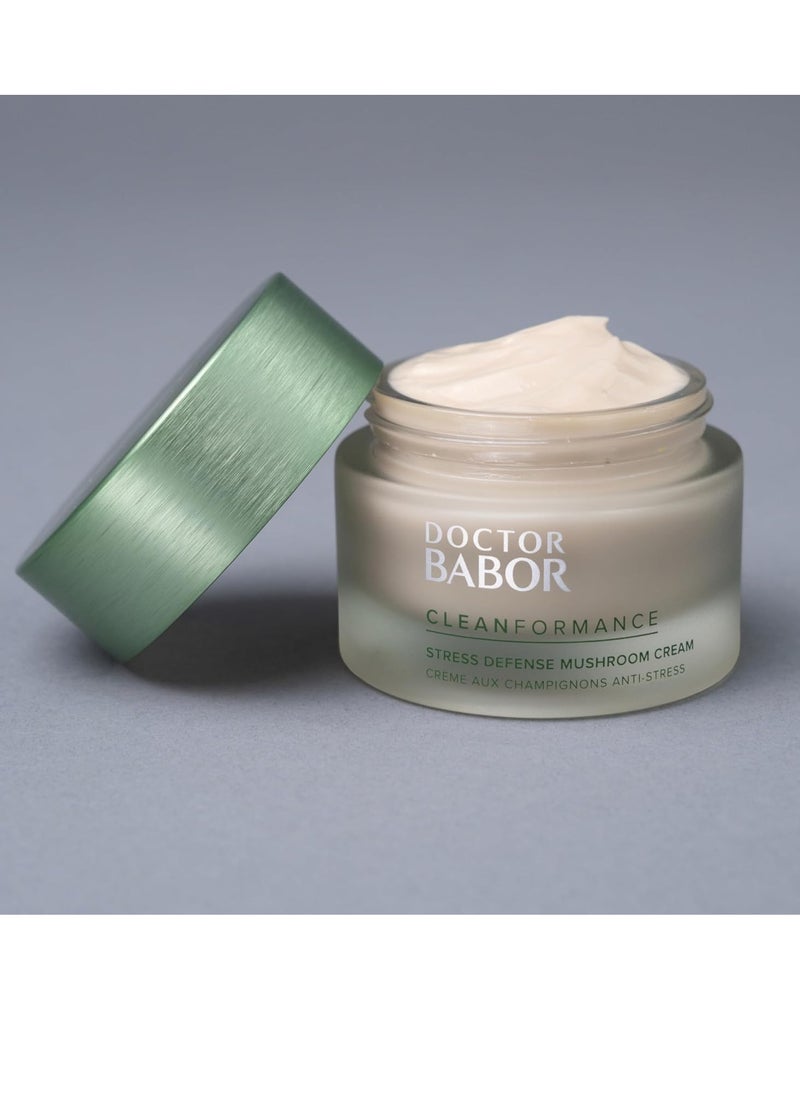 BABOR CLEANFORMANCE Stress Defense Mushroom Cream, Antioxidant and Microbiome Complex Protect, Moisturizer Balances and Revitalizes Skin, Improve Skin Barrier, Reduce Fine Lines & Wrinkles, 1.69 oz