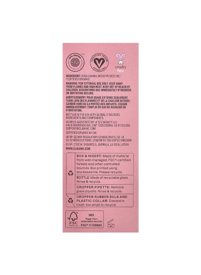 Cliganic, Organic Rosehip Oil, 4 fl oz (120 ml)