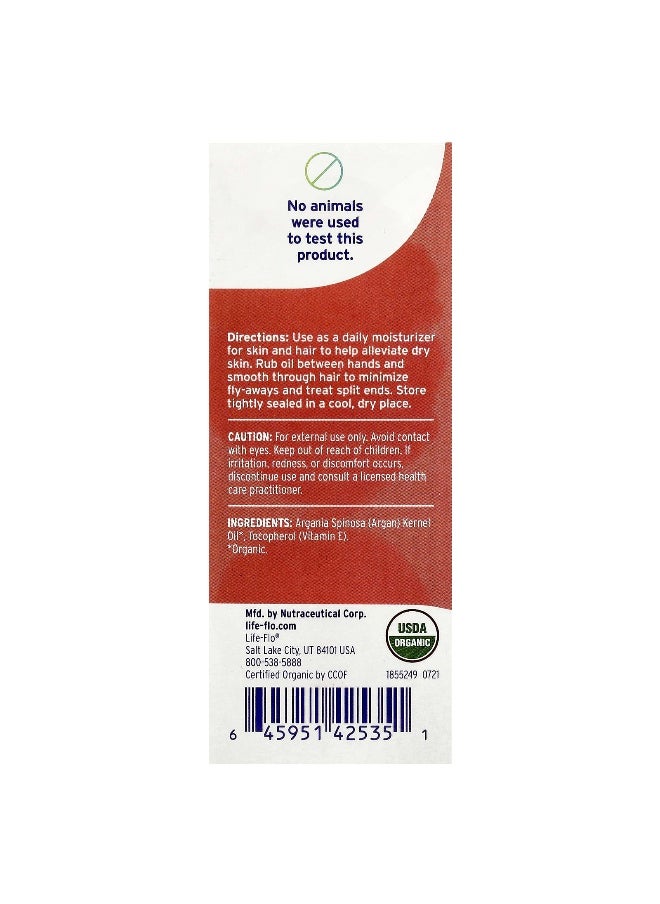 Life-flo, Organic Pure Argan Oil, 4 fl oz (118 ml)