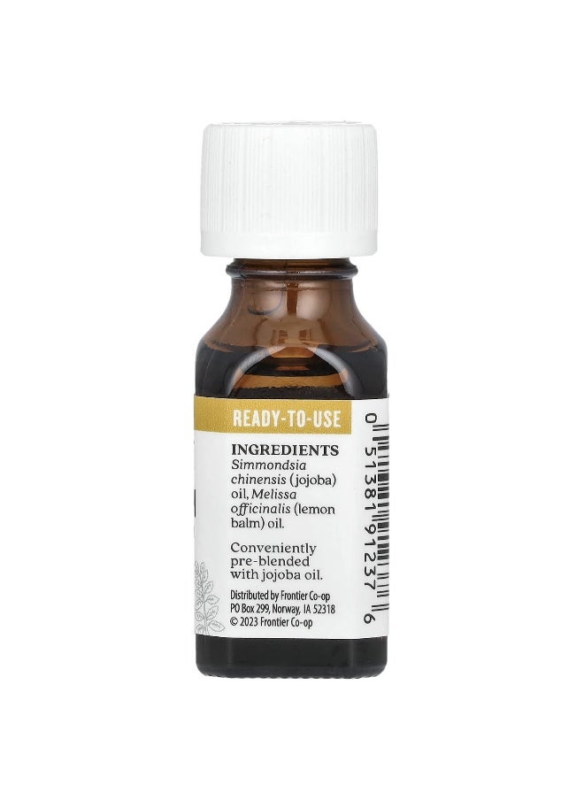 Aura Cacia, Pure Essential Oil in Jojoba Oil, Lemon Balm, 0.5 fl oz (15 ml)
