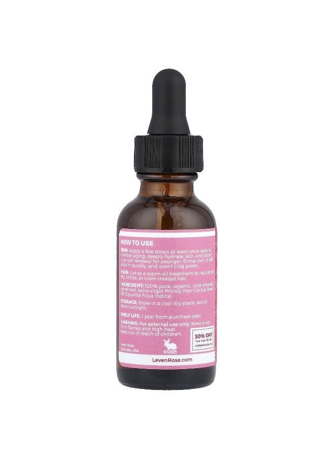 Leven Rose, 100% Pure & Organic Prickly Pear Cactus Seed Oil, 1 fl oz (30 ml)