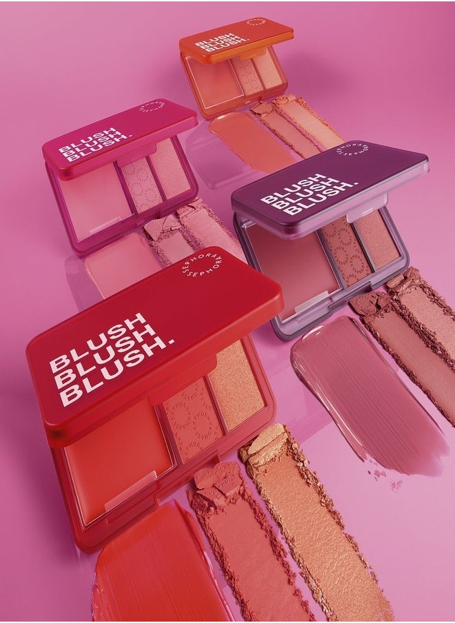 SEPHORA COLLECTION Blush Blush Blush Palette – Trio of Blushes – 04 Heart Breaker - Vibrant Red Blush Palette Shades | Cream & Powder Blush Formula – 7.7ml