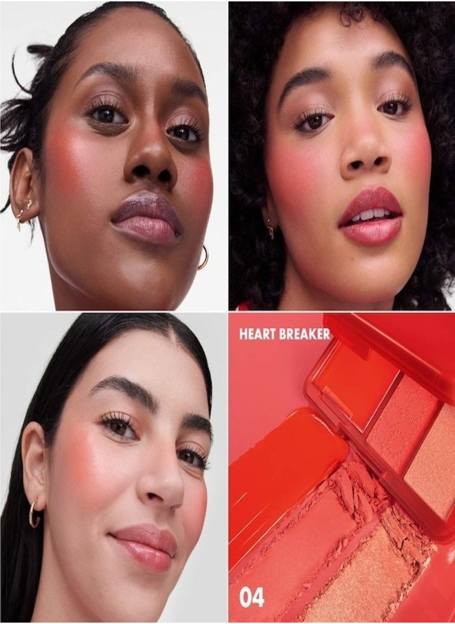 SEPHORA COLLECTION Blush Blush Blush Palette – Trio of Blushes – 04 Heart Breaker - Vibrant Red Blush Palette Shades | Cream & Powder Blush Formula – 7.7ml