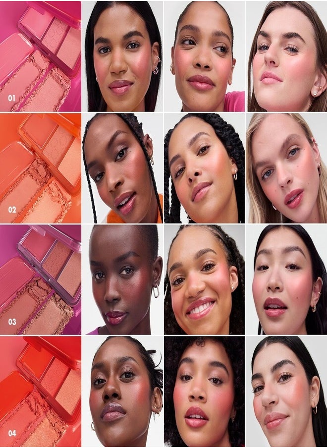 SEPHORA COLLECTION Blush Blush Blush Palette – Trio of Blushes – 04 Heart Breaker - Vibrant Red Blush Palette Shades | Cream & Powder Blush Formula – 7.7ml