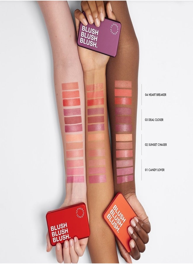 SEPHORA COLLECTION Blush Blush Blush Palette – Trio of Blushes – 04 Heart Breaker - Vibrant Red Blush Palette Shades | Cream & Powder Blush Formula – 7.7ml
