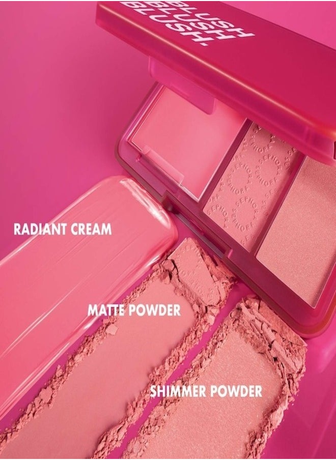 SEPHORA COLLECTION Blush Blush Blush Palette – Trio of Blushes – 04 Heart Breaker - Vibrant Red Blush Palette Shades | Cream & Powder Blush Formula – 7.7ml