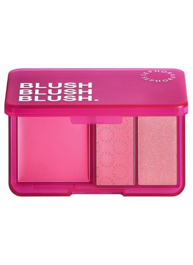 SEPHORA COLLECTION Blush Blush Blush Palette – Trio of Blushes – 01 Candy Lover | Fresh Pink Shades | Cream & Powder Blush Formula – 7.7ml