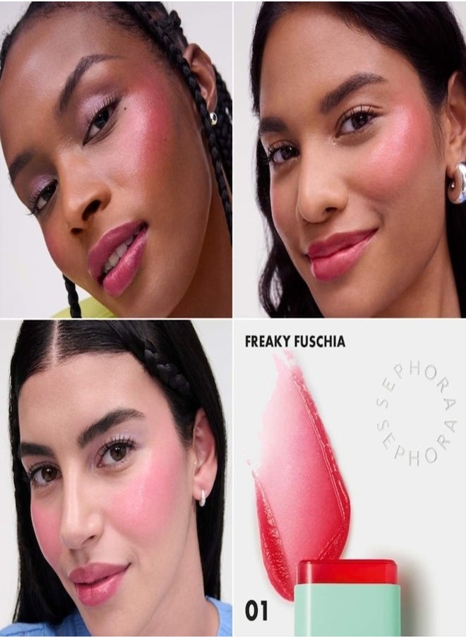 SEPHORA COLLECTION Color Twister Oil-in-Stick for Lip & Cheek 01 Freaky Fuchsia – Bright Fuchsia, Color-Changing Hydrating Balm, 8.5g