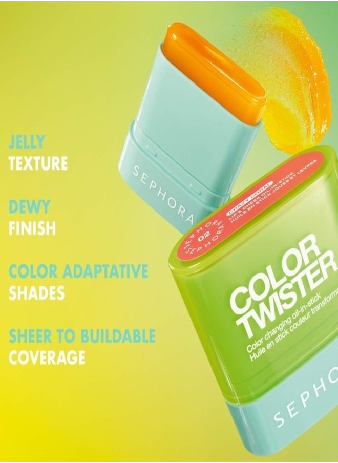 SEPHORA COLLECTION Color Twister Oil-in-Stick for Lip & Cheek 01 Freaky Fuchsia – Bright Fuchsia, Color-Changing Hydrating Balm, 8.5g