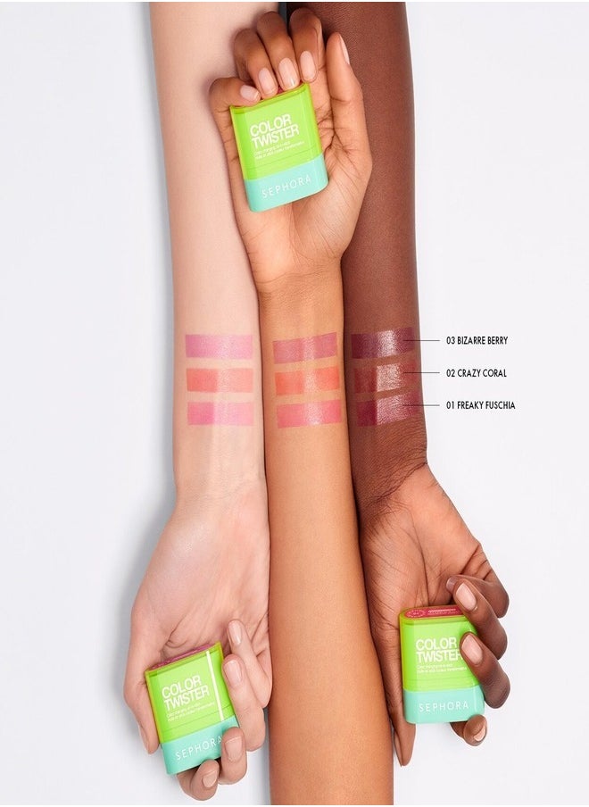 SEPHORA COLLECTION Color Twister Oil-in-Stick for Lip & Cheek 03 Bizarre Berry - Berry Color-Changing Hydrating Balm, 8.5g