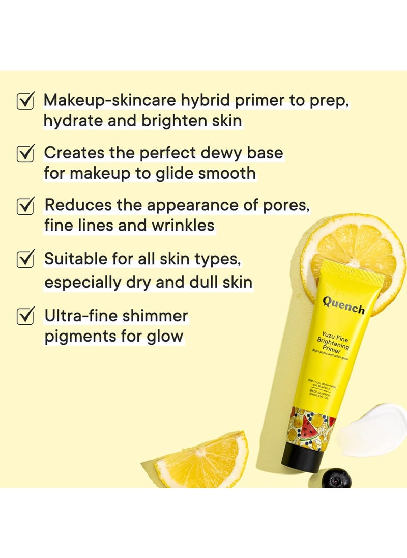 Vitamin C Brightening Primer with Ultra Fine Shimmer Pigment | Gives Brighter, Dewy Complexion | Lightweight & Non-Sticky | Made in Korea (30ml)
