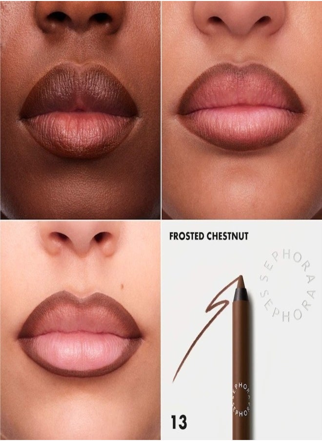 SEPHORA COLLECTION Colorful 8HR Longwear Transferproof Lip Liner 13 Frosted Chestnut - Matte Pink Brown – Waterproof Precision Lip Pencil 1.2g