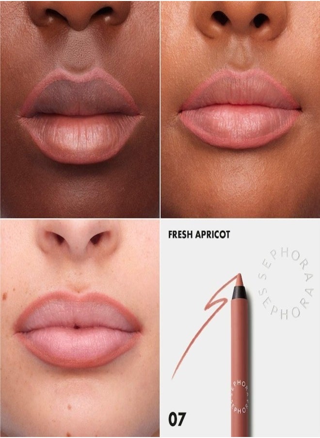 SEPHORA COLLECTION Colorful 8HR Longwear Transferproof Lip Liner 07 Fresh Apricot - Matte Bright Brown – Waterproof Precision Lip Pencil in Soft Pink, 1.2g