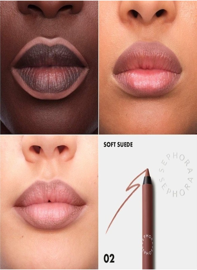 SEPHORA COLLECTION Colorful 8HR Longwear Transferproof Lip Liner 02 Soft Suede - Matte True Nude – Waterproof Precision Lip Pencil in Soft Pink, 1.2g