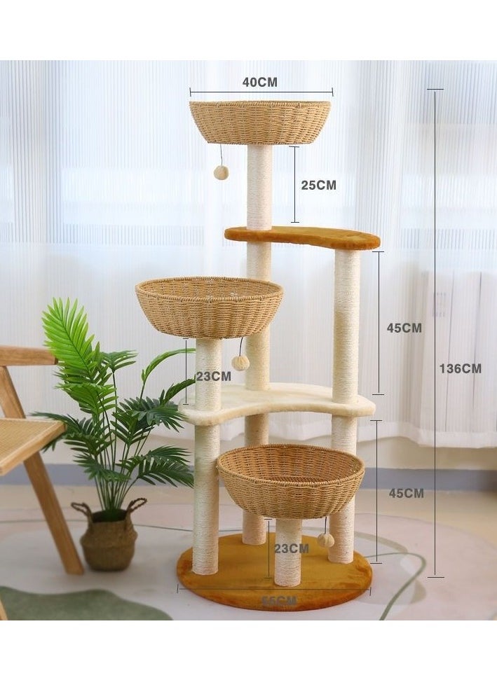 Cat Ceiling Tree Tower Large Cats Condo Tree Play Furniture Scratcher Perch Couch Bed Cat Climbing Frame