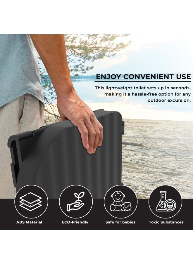 Portable Toilet for Camping, Potty Adults, Porta Travel Commode Bucket Car, Travel, Outdoor, Hiking, Backpack, Trips, Tent, Boat, Beach, Traffic Jam, Home