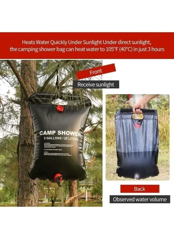 5 Gallons Hanging Camping Solar shower bag Heated Shower