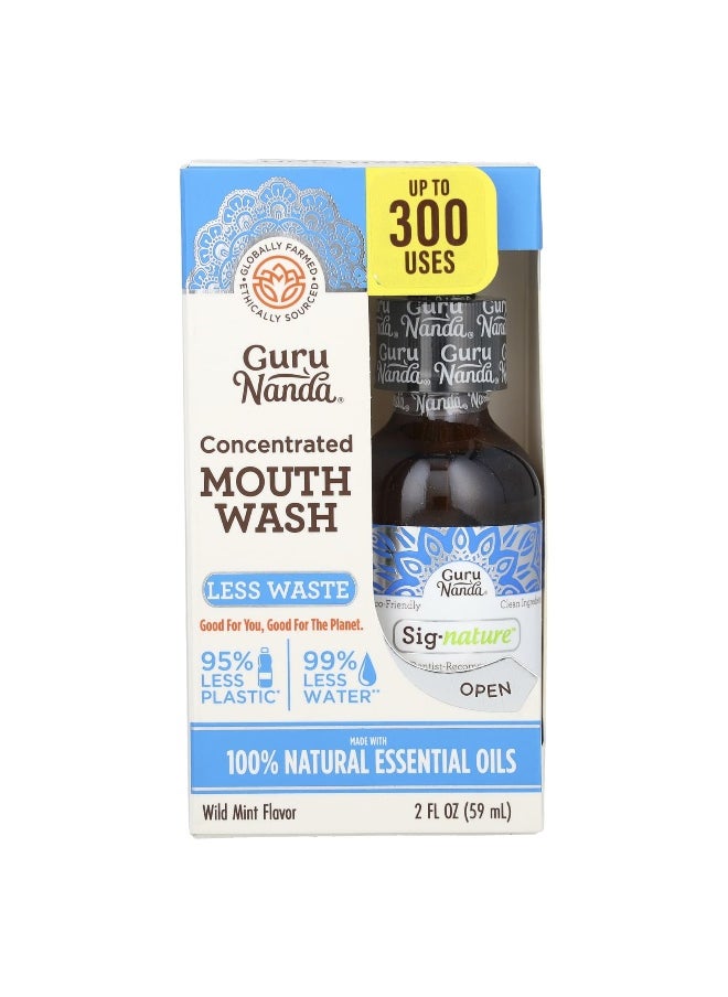 GuruNanda, Sig-Nature, Concentrated Mouth Wash, Wild Mint , 2 fl oz (59 ml)