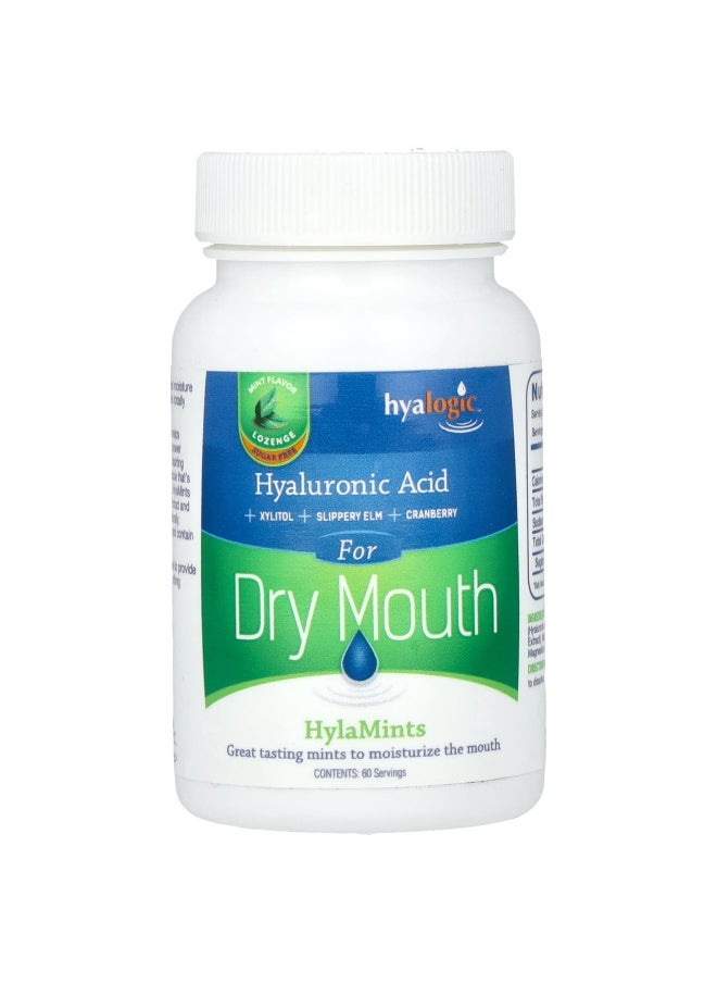 Hyalogic, HylaMints, Hyaluronic Acid + Xylitol + Slippery Elm + Cranberry, Mint, 60 Lozenges