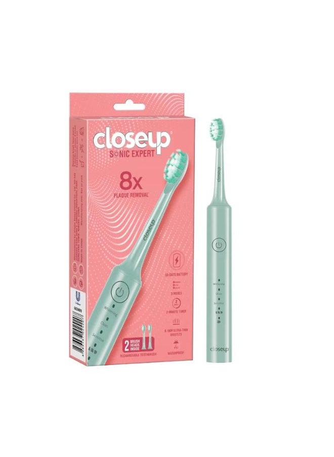Close Up Sonic Expert Electric Toothbrush Pastel Green