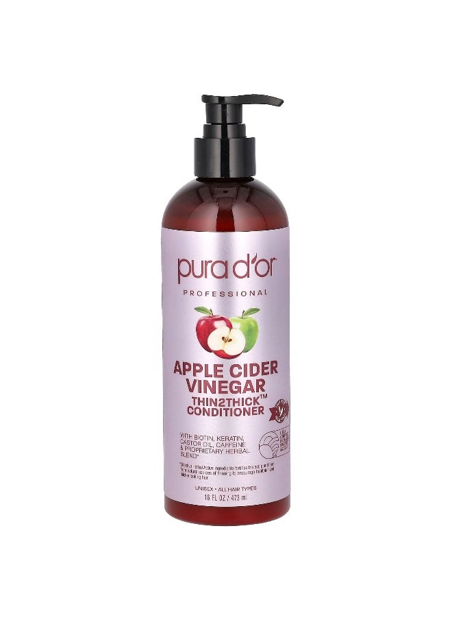 Pura D'or, Apple Cider Vinegar Thin2Thick Conditioner, 16 fl oz (473 ml)