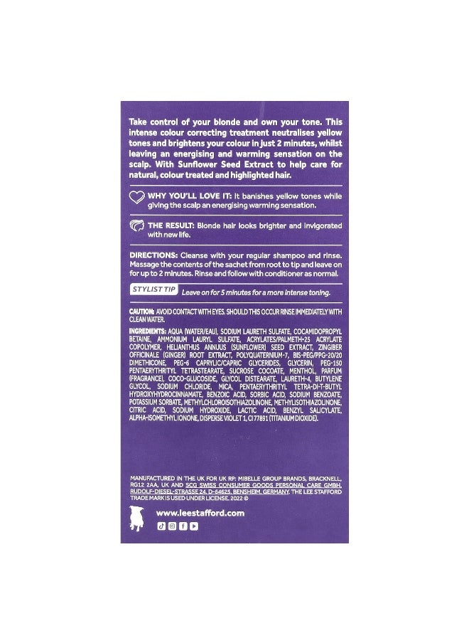 Lee Stafford, Bleach Blondes, Purple Toning Hot Shots, 4 Sachets, 0.5 fl oz (15 ml)