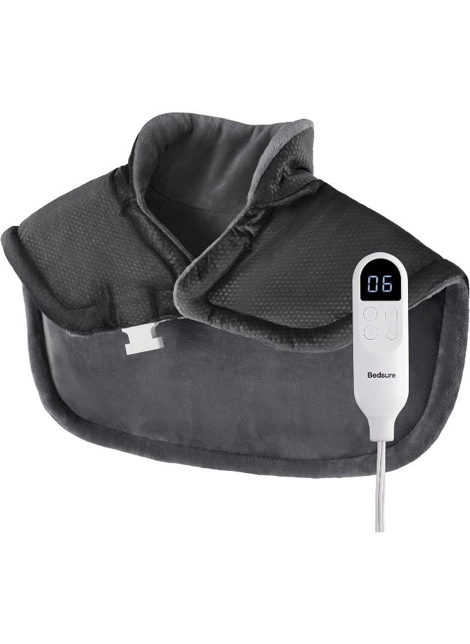 Bedsure Heating Pad for Neck and Shoulders - Electric Heating Neck Pad with 2-Hour Auto Shut Off, Weighted Heating Pad for Shoulder, Heated Pad with 6 Heating Levels & 3 Time Settings, 24