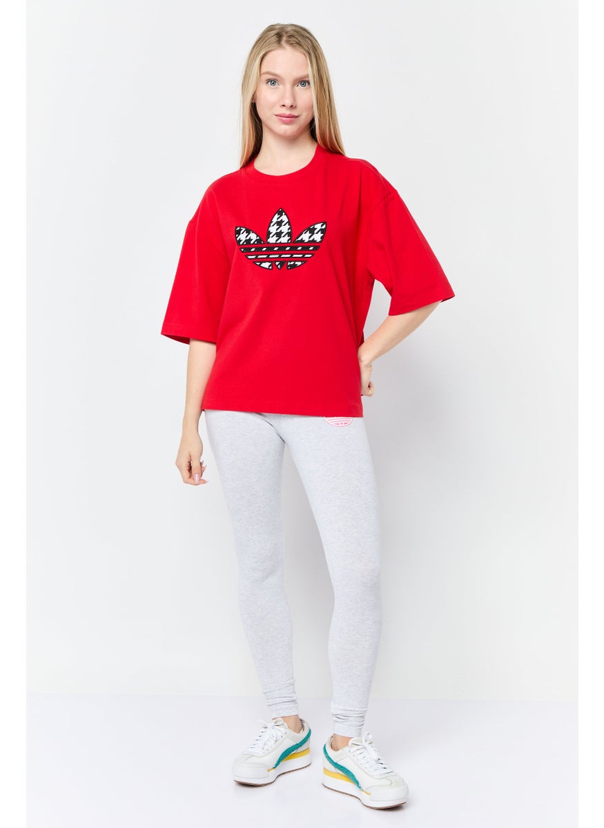 Women Sportswear Fit Short Sleeve Outdoor T-Shirt, Red