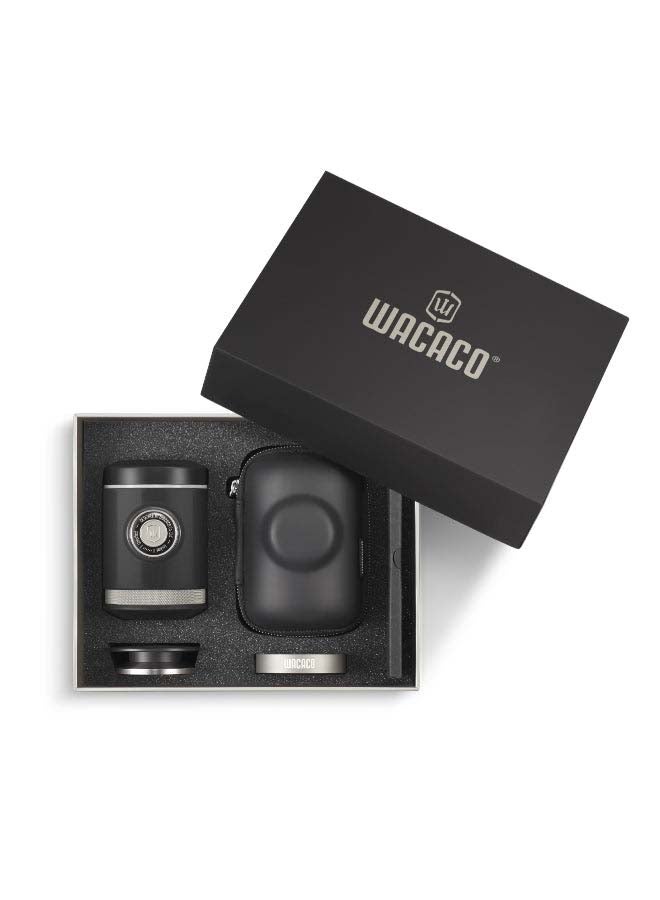 PicoPresso World's Most Compact Double Espresso Coffee Maker | Works with Ground Coffee -  Black Black