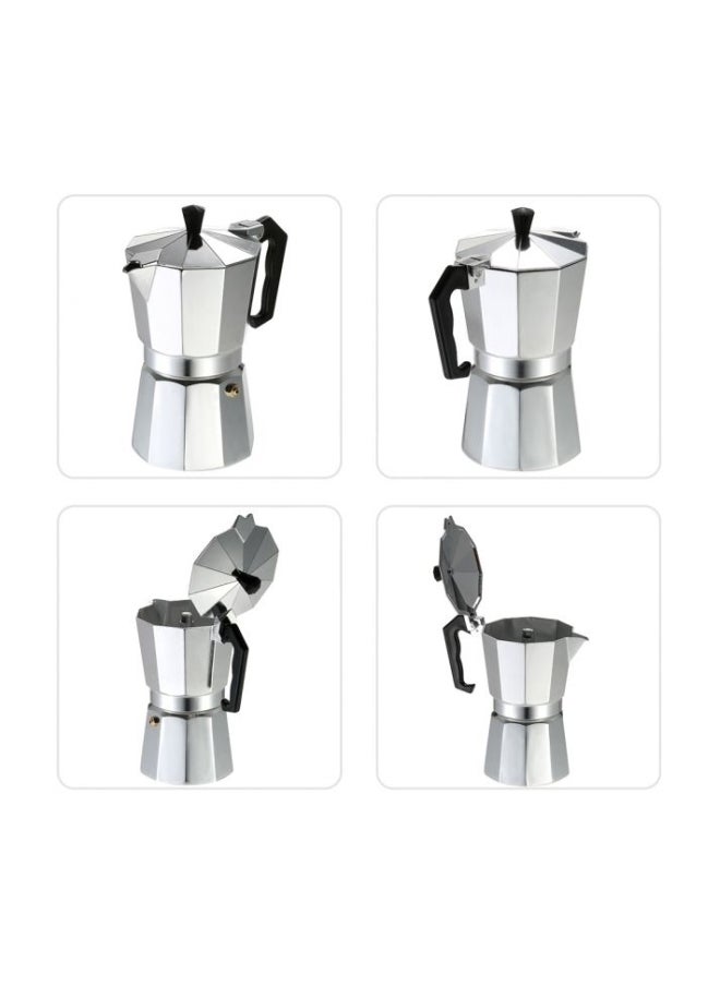 3-Cup Countertop Espresso Percolator Silver/Black