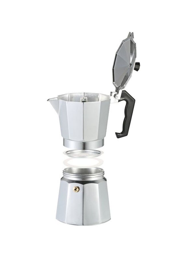 3-Cup Countertop Espresso Percolator Silver/Black
