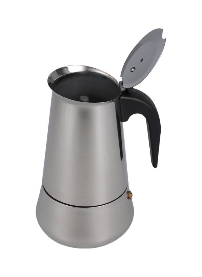Stainless Steel Espresso Stove Silver/Black 18x12x10cm