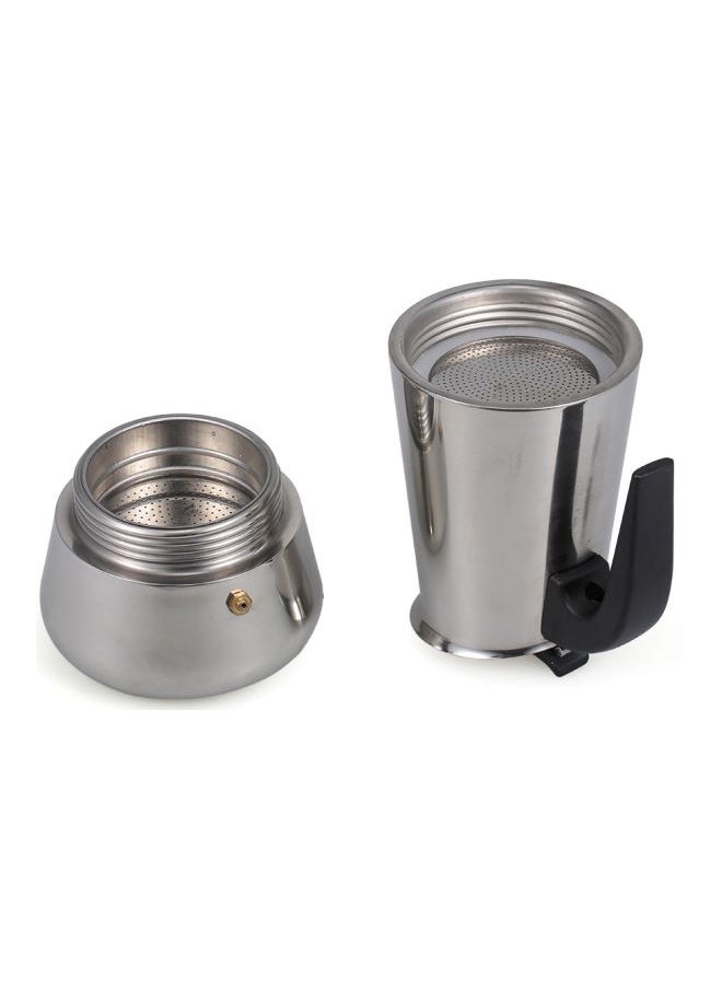 Stainless Steel Espresso Stove Silver/Black 18x12x10cm