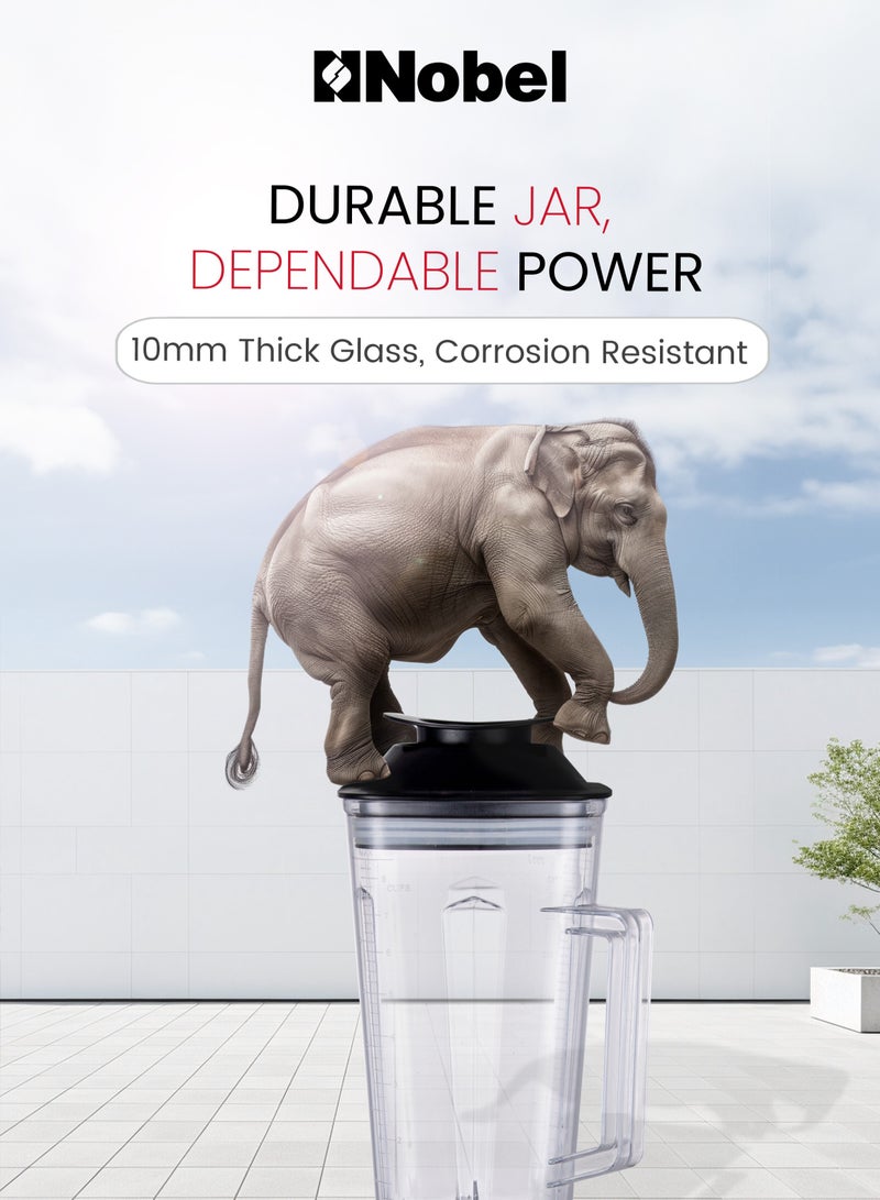 Electric Blender – 600ML Grind Cup, 6-Blade Stainless Steel, Variable Speed, PP Body, Anti-Slip Base, Easy-Clean Design 2 L 1000 W NB550C Black