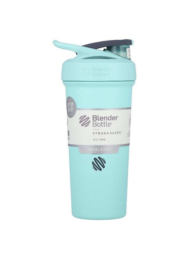 Blender Bottle, Strada Sleek™, Insulated Stainless Steel, Seafoam, 25 oz (740 ml)