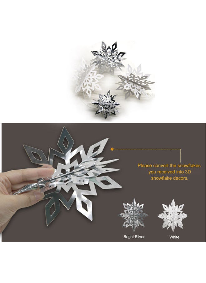 3D Snowflake Hanging Decor With String 12cm/17cm/22cm(2PCS for Each Size) White 22.00 x 1.00 x 21.00cm