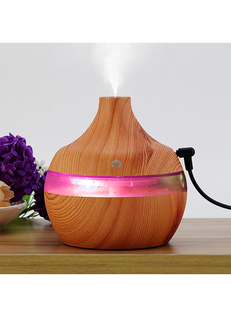 Essential Oil Aromatherapy Air Humidifier With LED Lights Light Brown