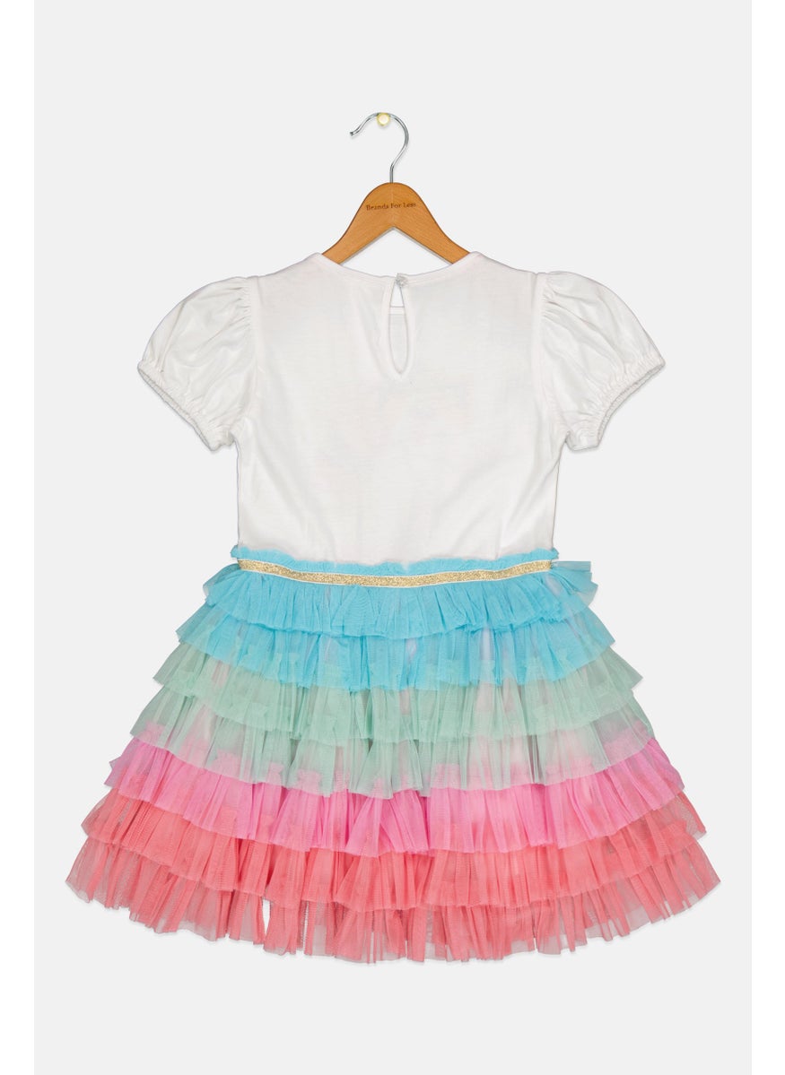 Kids Girl Embroidered Dress, Multicolor
