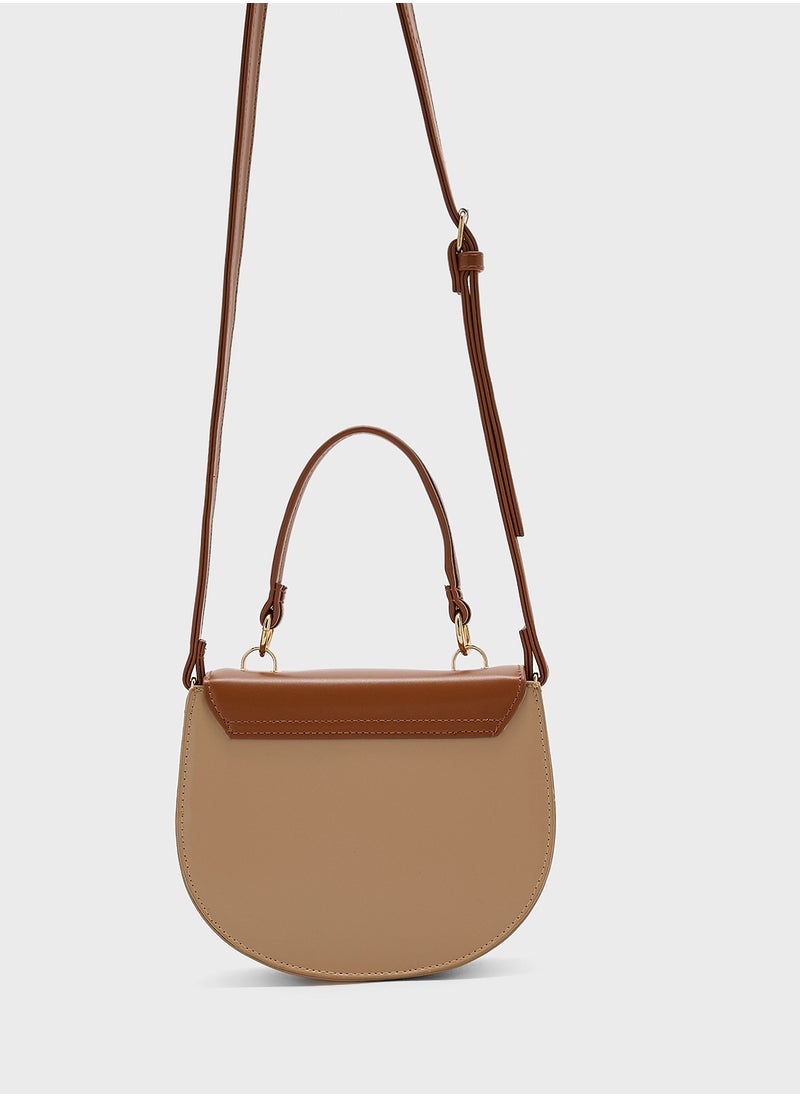 Color Block Satchel Bag