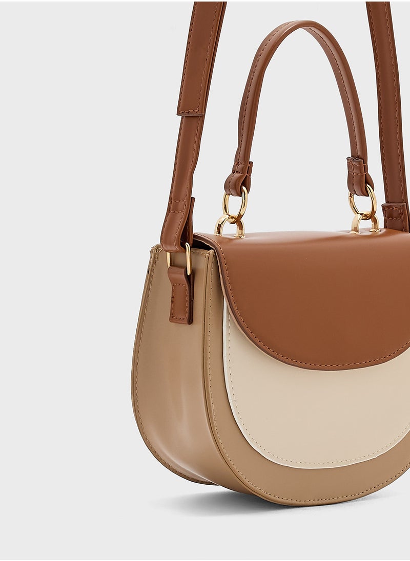 Color Block Satchel Bag