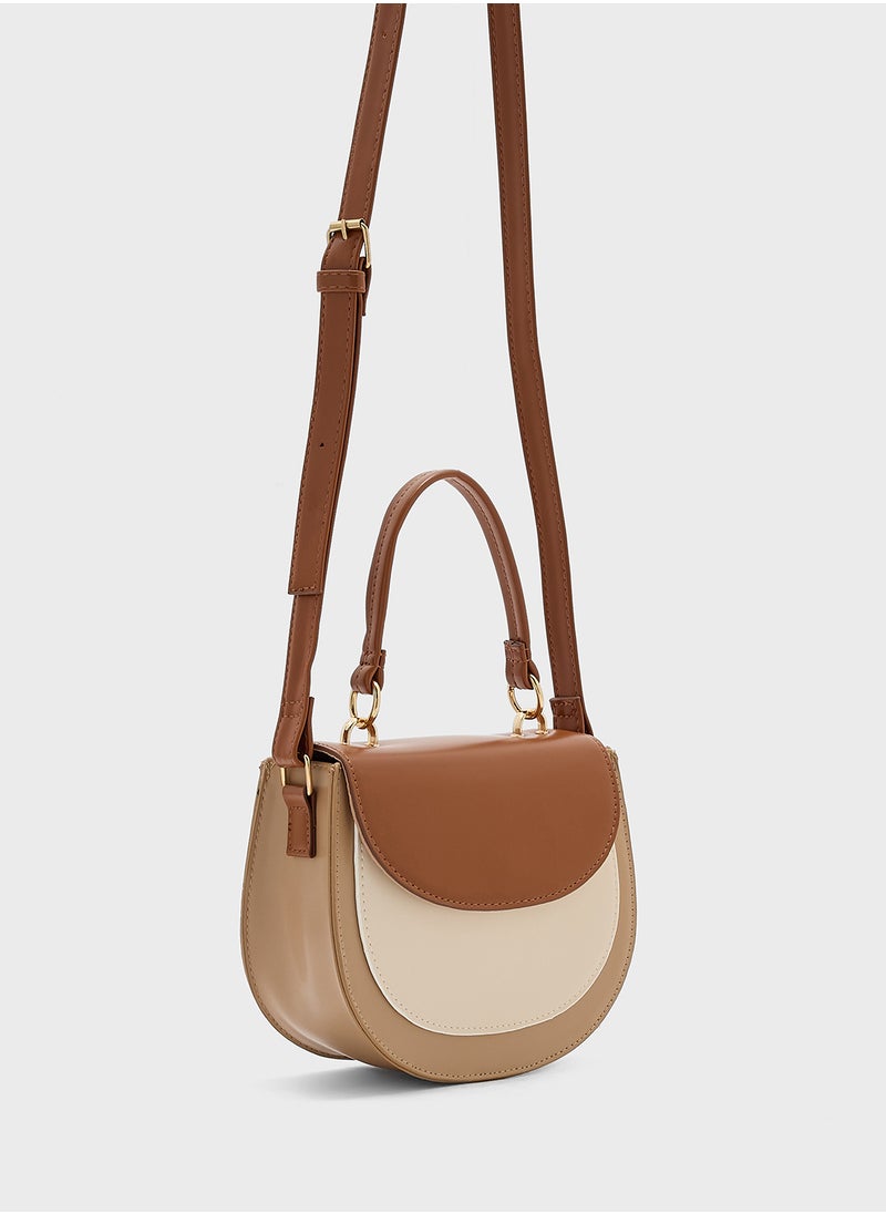 Color Block Satchel Bag
