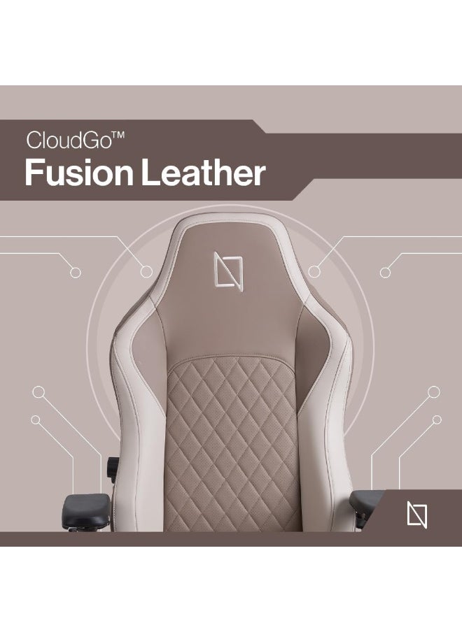 Navodesk APEX Chair, Premium Ergonomic Gaming Chair with Memory Foam Pillows, Magnetic Headrest & Integrated Lumbar Support By NAVO (CLOUD LEATHER - M, ESPRESSO)
