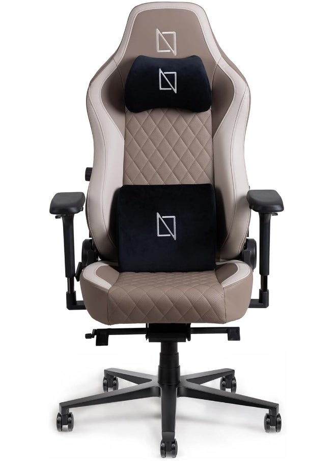 Navodesk APEX Chair, Premium Ergonomic Gaming Chair with Memory Foam Pillows, Magnetic Headrest & Integrated Lumbar Support By NAVO (CLOUD LEATHER - M, ESPRESSO)