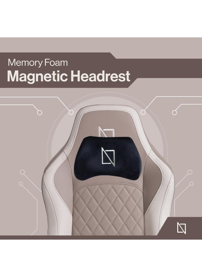 Navodesk APEX Chair, Premium Ergonomic Gaming Chair with Memory Foam Pillows, Magnetic Headrest & Integrated Lumbar Support By NAVO (CLOUD LEATHER - M, ESPRESSO)