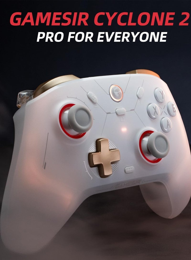 Cyclone 2 Multiplatform Wireless Controller- TMR Electromagnetic Joysticks&Hall Effect Switch triggers,6-axis Gyro Gaming Controller for Switch/PC/iOS/Android/Steam