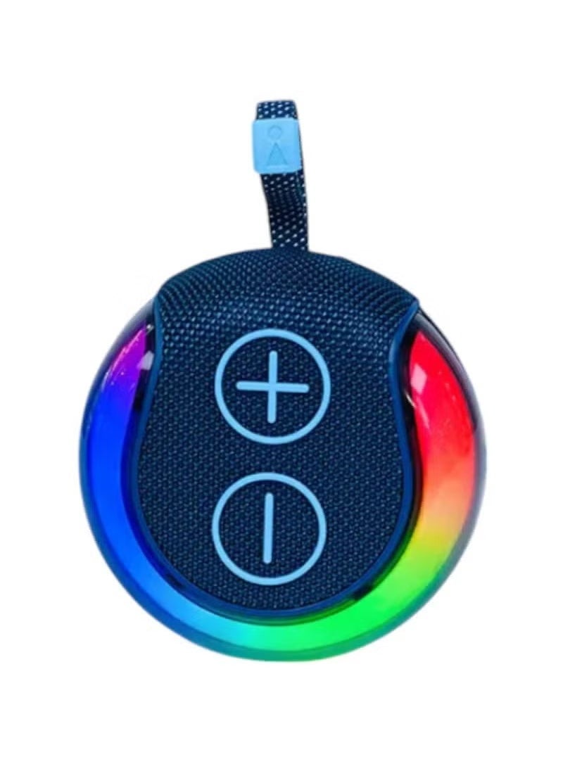 S40 Mini Wireless Bluetooth Speaker – Portable Bluetooth Speaker with Full Body Light Show, TWS Pairing, RGB Lights, AUX-In, Card Slot, USB-C, Bluetooth & FM Radio – Indoor & Outdoor Party Speaker, Blue