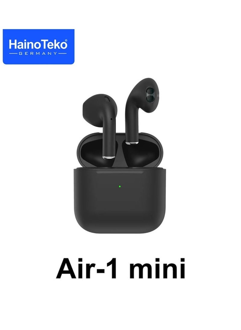 Air-1 Mini Wireless Bluetooth Earbuds Apple & Android Compatibility Built-in Microphone True Wireless Earbuds in-Ear Bluetooth Headphones Earphones Auto Power On/Off Touch Control Super Clear Mic Black