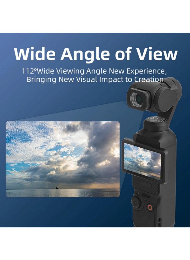 1PCS Magnetic Wide Angle Lens for DJI Osmo Pocket 3 112 Degree FOV Expansion Aluminum Alloy Optical Glass Anamorphic Camera Lens HD Anti-Distortion Ultra-Wide Attachment